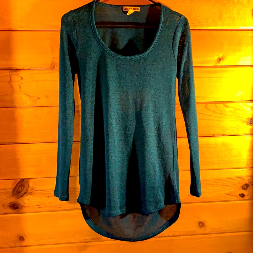 LOVE BY DESIGN Open Back Sheer Sweater